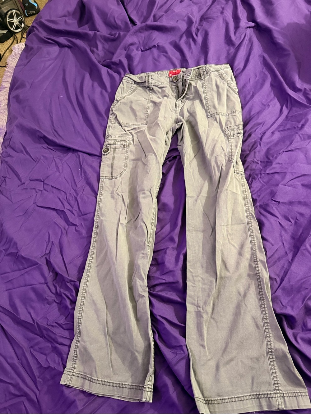 Merona Light Gray Flare Cargo Jeans - Picture 1 of 3